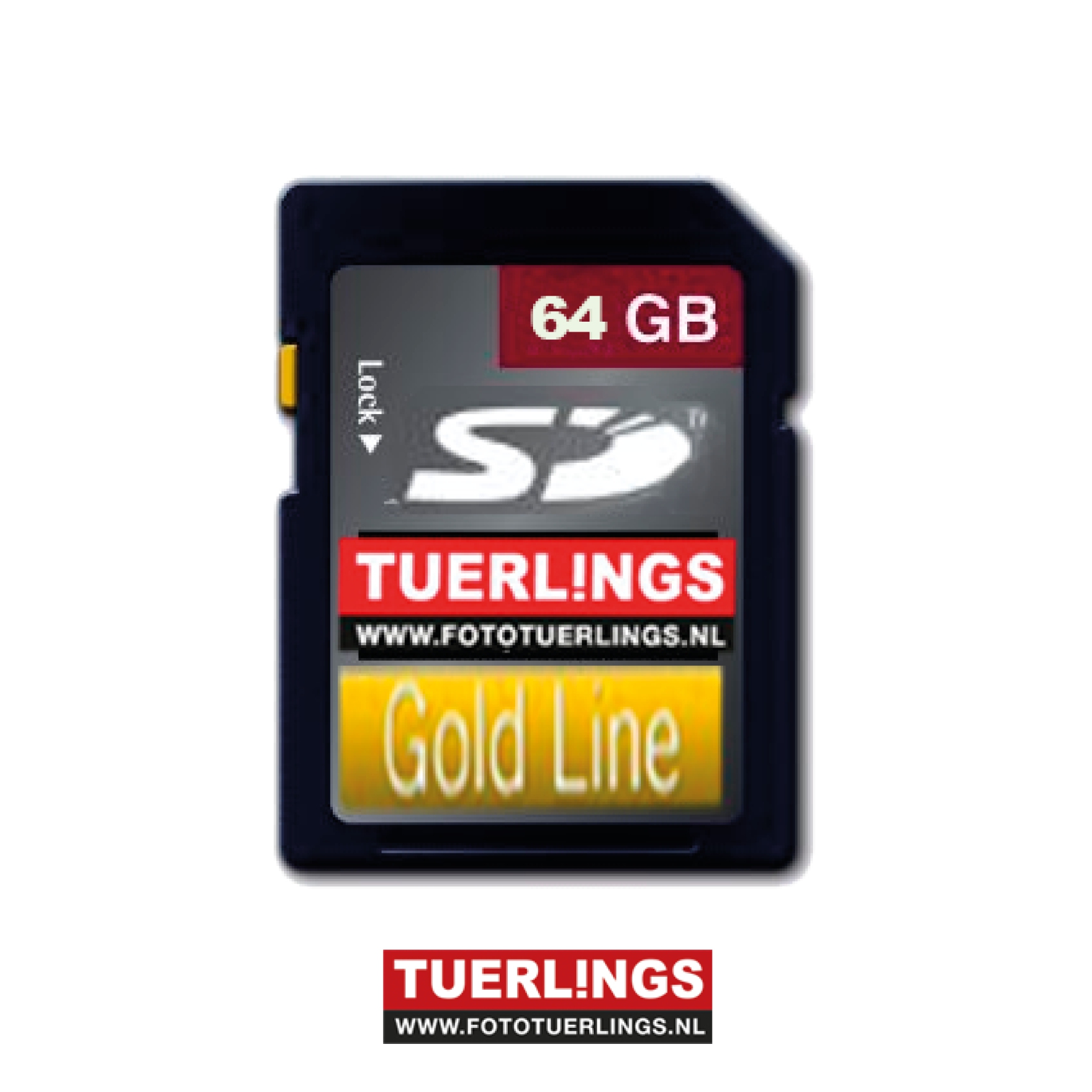 het beleid terug Senator Tuerlings Gold Line 64GB SDXC Class10 4K geheugenkaart - Foto Tuerlings